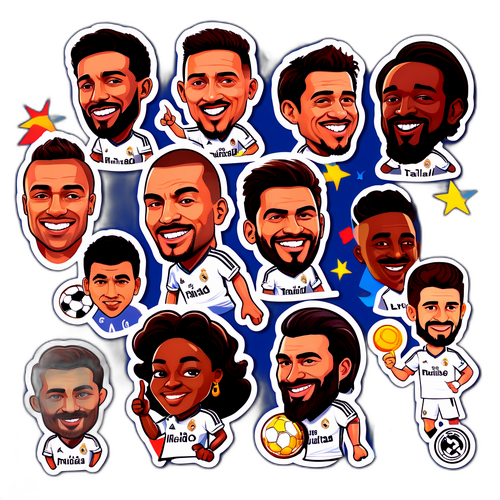 Những chiếc nhãn dán vui nhộn với các cầu thủ nổi tiếng từ Talavera và Real Madrid