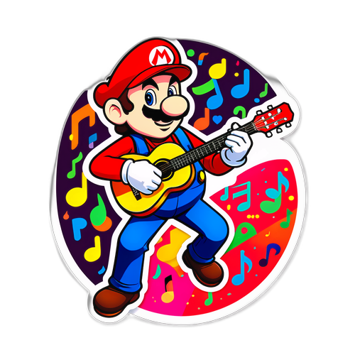 Sticker cu Mario Iorgulescu cântând la chitară