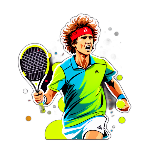 A Dynamic Tennis Graphic of Alexander Zverev
