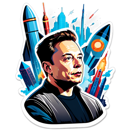 Futuristisk portrett av Elon Musk