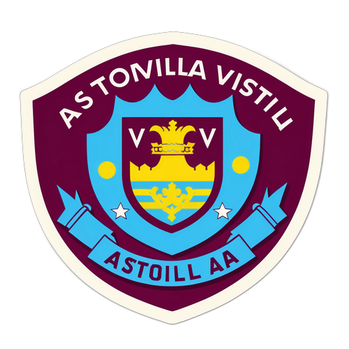 Sticker Aston Villa dengan Estetika Vintage