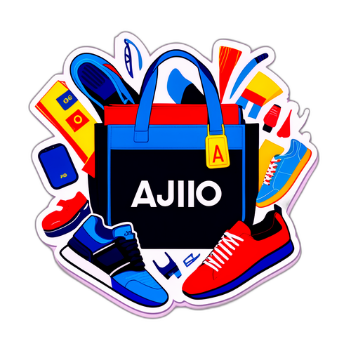 आजीओ लोगो के चारों ओर ट्रेंडी फैशन सामान