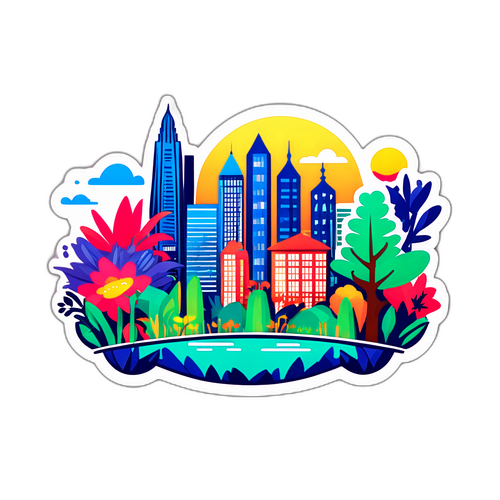 A adesivo colorido da cidade de Londrina