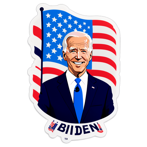 Joe Biden med amerikansk flagga och texten 'För en enad framtid'