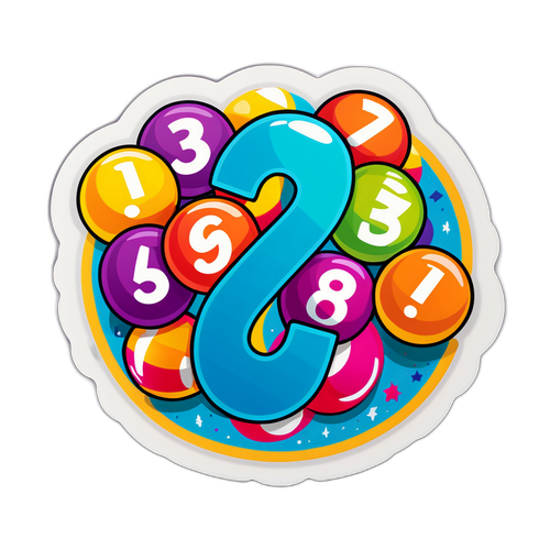Adesivo Divertido com Números da Lotofácil