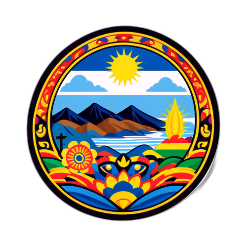 Diseño que combina elementos de la cultura argentina y colombiana