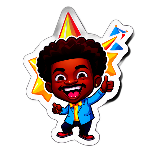 Καρικατούρα του Tetteh σε ζωντανό πάρτι