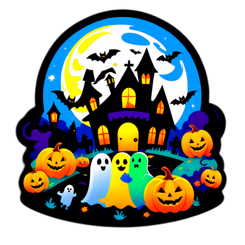 Farverig, uhyggelig scene til Halloween 2025