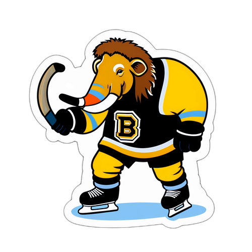 Playful Mammoth Hockey Sticker
