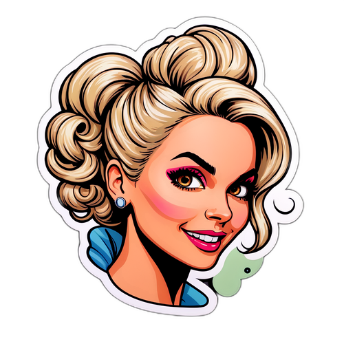 Witziger Aufkleber von Daniela Katzenberger mit ihren ikonischen Haarstil