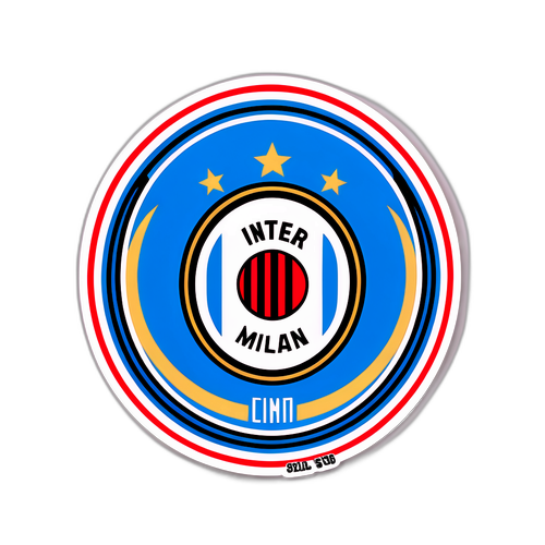 Autocolant cu logo-ul echipei Inter și elemente grafice inspirate de Milano