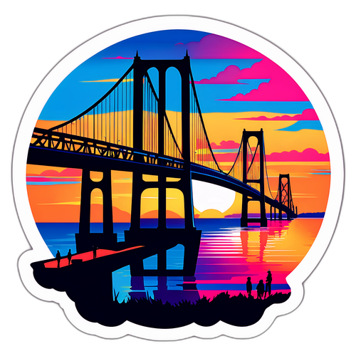 Chesapeake Bay Bridge Sunset Sticker
