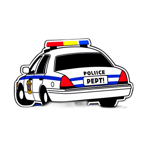 Huumoristinen poliisiauton tarra