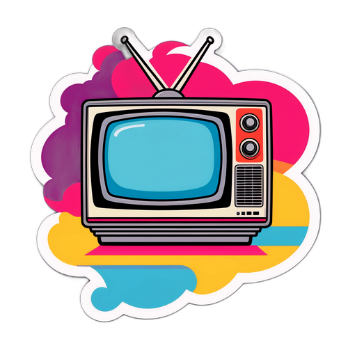Sticker ya CNN Live TV na Televijeni ya Zamani