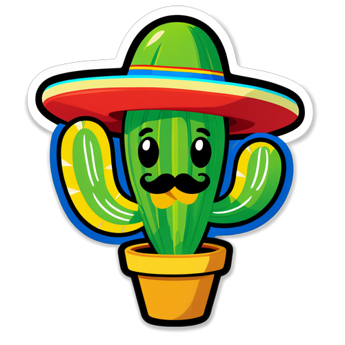 Cheerful Cactus Sticker