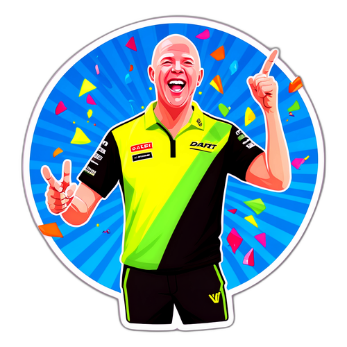 Michael van Gerwen Viering Overwinning Sticker