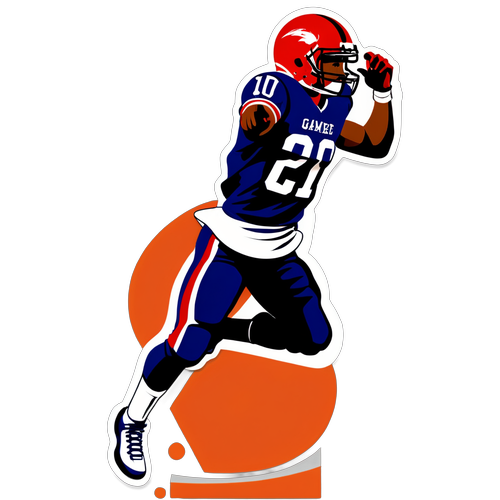 Football Player Diving End Zone Sticker