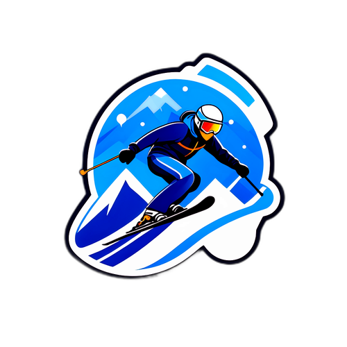 Logo narciarstwa freestyle w stylu nowoczesnym