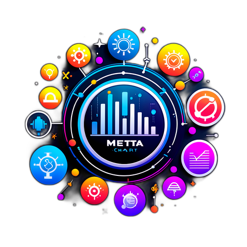 Graphique Meta avec des icônes symbolisant la technologie et l'innovation
