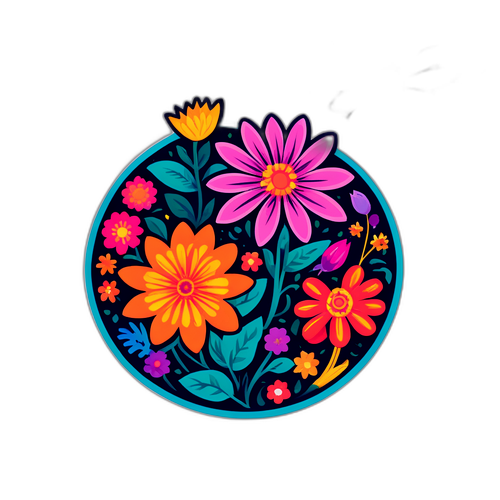 Sticker ng Iba’t Ibang Bulaklak mula sa Buong Mundo