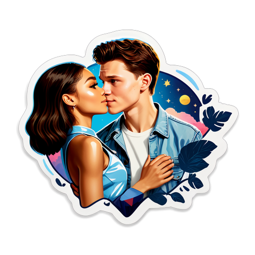 Romantische Sticker van Zendaya en Tom Holland