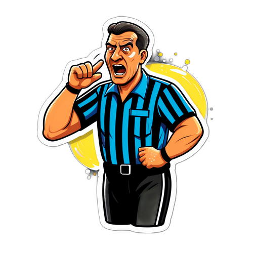 Humorystyczny naklejka: Przesadzony sędzia piłkarski