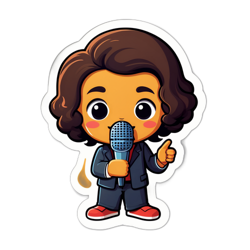 日曜日の討論のホストを想像したキャラクターステッカー