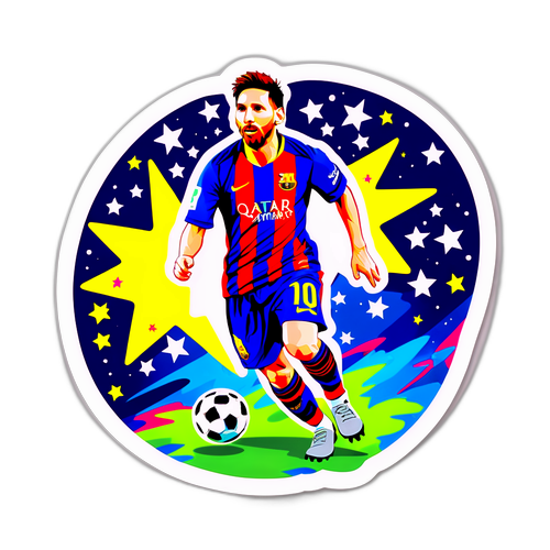 Autocollant de Messi dribblant