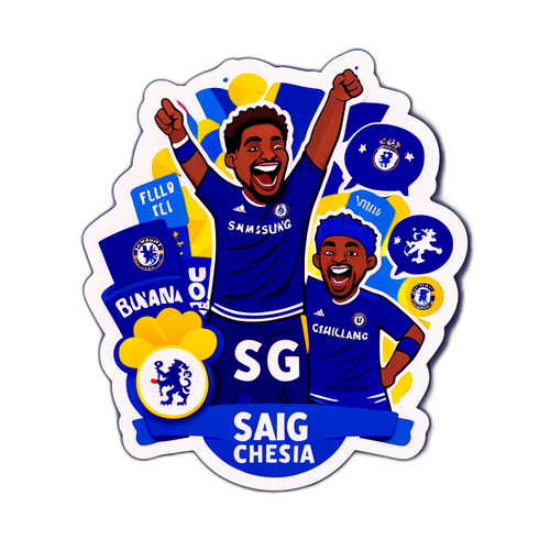 첼시 팬을 위한 즐거운 응원 문구 스티커