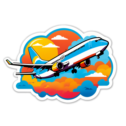 Reka Bentuk Stiker Warna-warni Boeing 737 dengan Logo Jeju Air