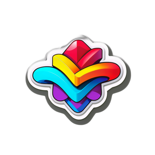 3D 효과의 xsmb 스타일 스티커 디자인