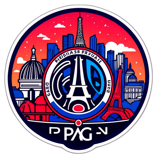 Sticker ya Logo ya PSG na Mandhari ya Paris