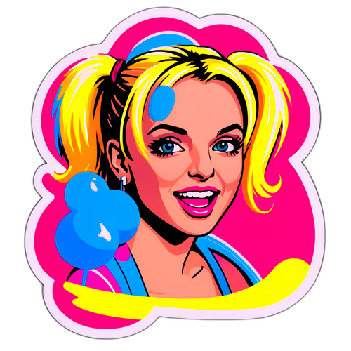 Retro klistremerke av Britney Spears fra tidlig 2000-tall