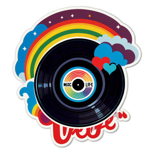 Experience the Nostalgia: Discover the Rainbow Vinyl That Proclaims 'Music is Life!'