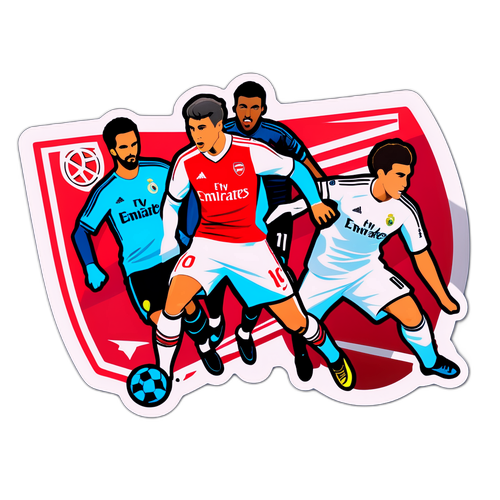Sticker Pertandingan Sepak Bola Arsenal vs Real Madrid