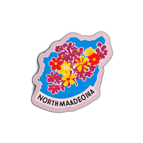 Kuzey Makedonya Haritası Çiçeklerle