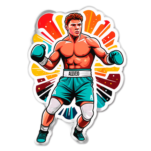 Dynamic ilustracja Canelo Álvareza w akcji bokserskiej