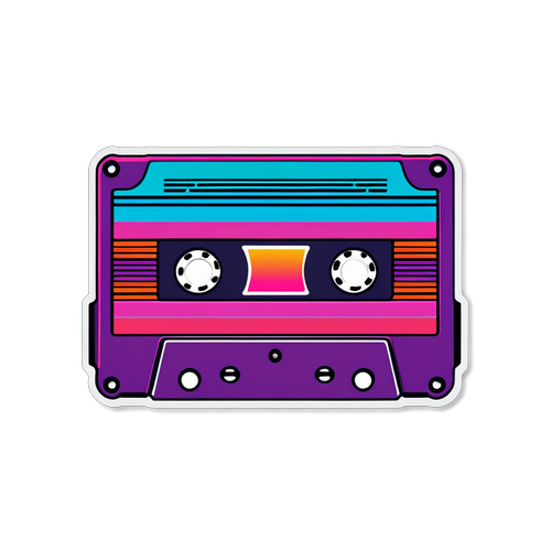 Unleash Nostalgia: This Neon Cassette Tape Design Will Ignite Your Retro Soul!