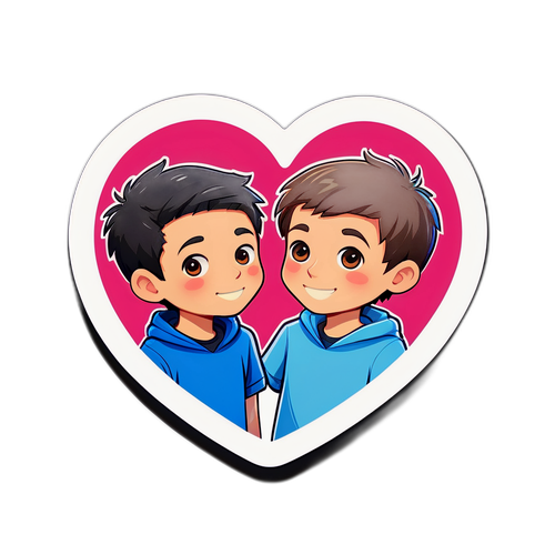 Barátság két fiú között szívecskében