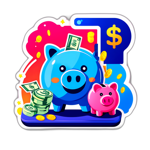 Sticker Divertido del Tipo de Cambio del Dólar Azul