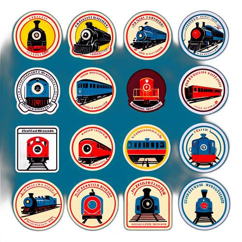 鉄道博物館のキャラクター化された展示物のステッカー