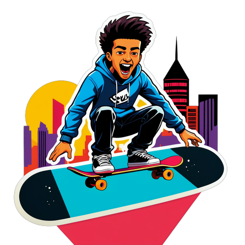 Wout Bru als skateboarder in competitie