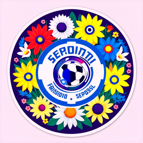 Sticker colorat cu fotbal personalizat