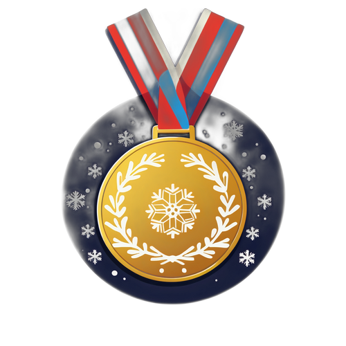 Gyldene Olympiska Medalj med Snöflingor