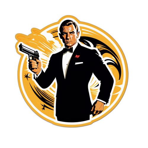 Autocollant vintage des films James Bond