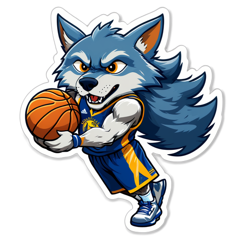 Sticker ng Lobo at Basketbol