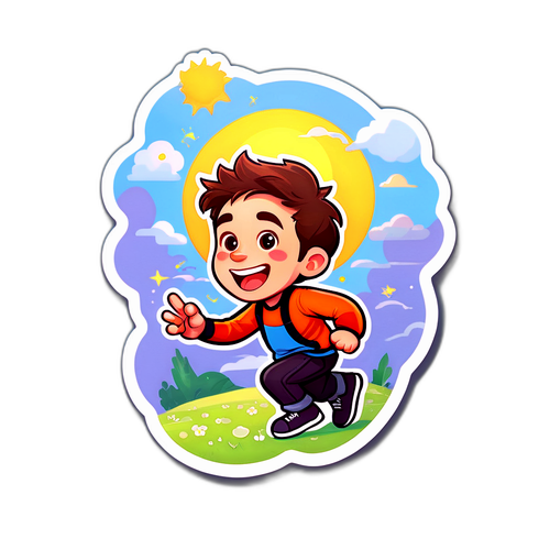 מדבקה של איתי אנגל ביום שמשי