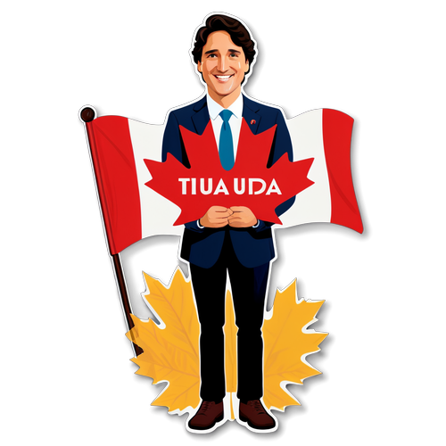 Sticker ya Justin Trudeau na Bendera ya Canada