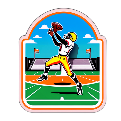 Retro Football Catch Sticker