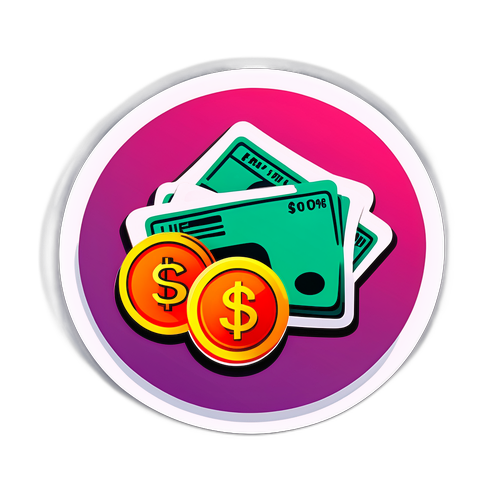 Sticker simbolizând salariul lui Ilie Bolojan